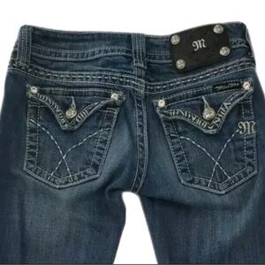 Miss Me Blue Capri Jeans with Signature Stitching